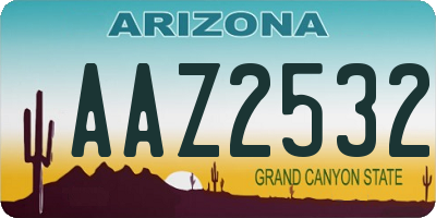 AZ license plate AAZ2532