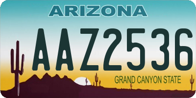 AZ license plate AAZ2536