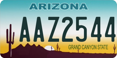 AZ license plate AAZ2544