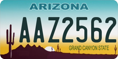AZ license plate AAZ2562
