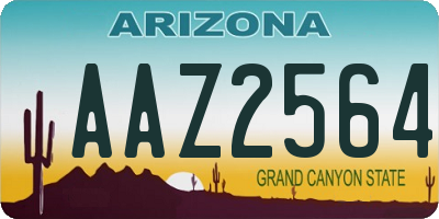 AZ license plate AAZ2564