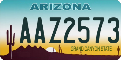 AZ license plate AAZ2573