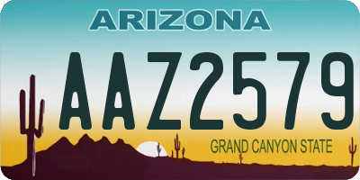 AZ license plate AAZ2579