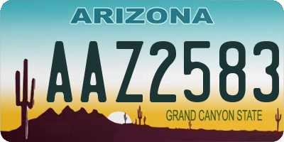 AZ license plate AAZ2583