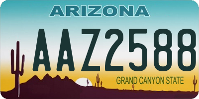 AZ license plate AAZ2588