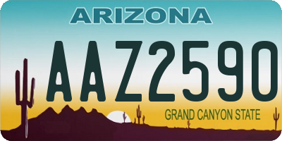 AZ license plate AAZ2590