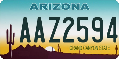 AZ license plate AAZ2594
