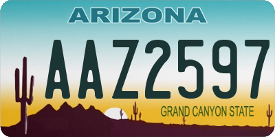 AZ license plate AAZ2597