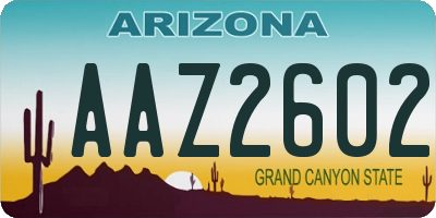 AZ license plate AAZ2602