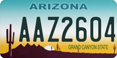 AZ license plate AAZ2604
