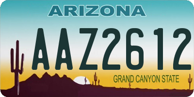 AZ license plate AAZ2612