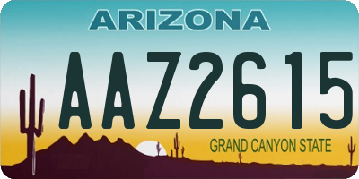 AZ license plate AAZ2615