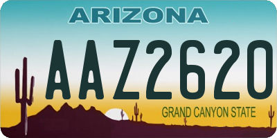 AZ license plate AAZ2620