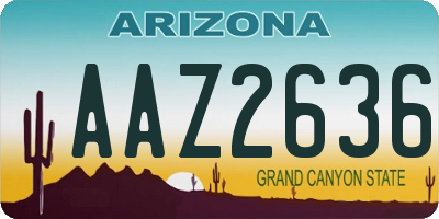 AZ license plate AAZ2636