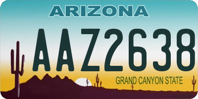 AZ license plate AAZ2638