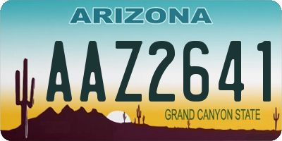AZ license plate AAZ2641