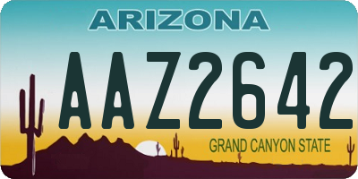 AZ license plate AAZ2642