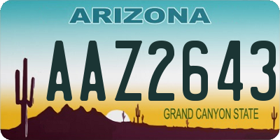 AZ license plate AAZ2643