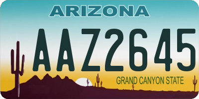 AZ license plate AAZ2645