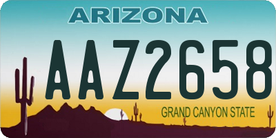 AZ license plate AAZ2658