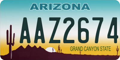 AZ license plate AAZ2674
