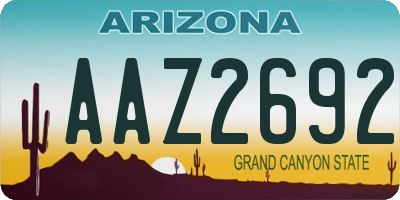 AZ license plate AAZ2692