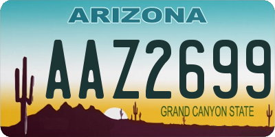 AZ license plate AAZ2699