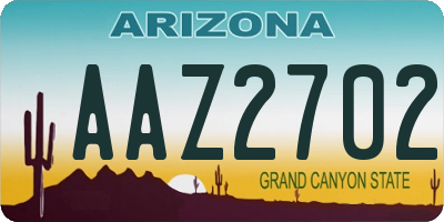 AZ license plate AAZ2702
