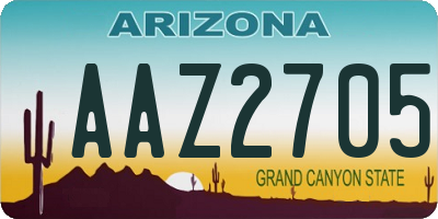 AZ license plate AAZ2705