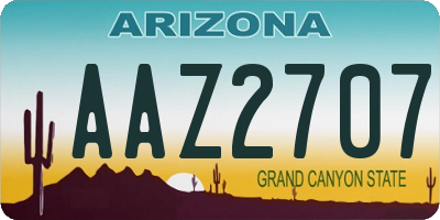 AZ license plate AAZ2707