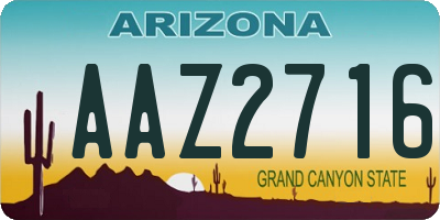 AZ license plate AAZ2716