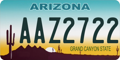 AZ license plate AAZ2722