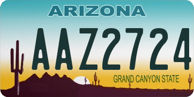 AZ license plate AAZ2724