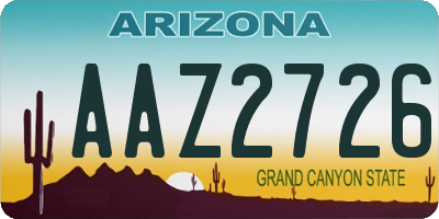 AZ license plate AAZ2726