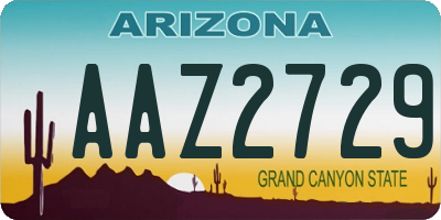 AZ license plate AAZ2729