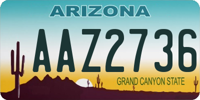 AZ license plate AAZ2736
