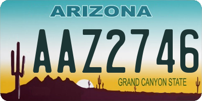 AZ license plate AAZ2746