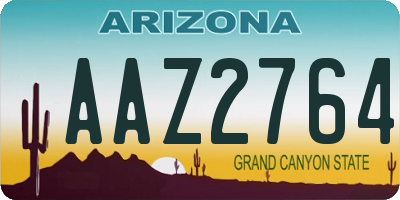AZ license plate AAZ2764