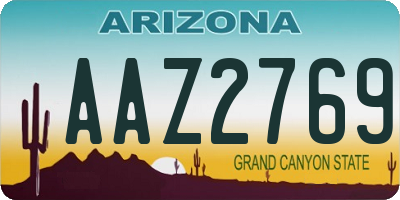 AZ license plate AAZ2769