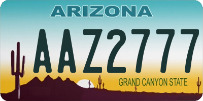 AZ license plate AAZ2777