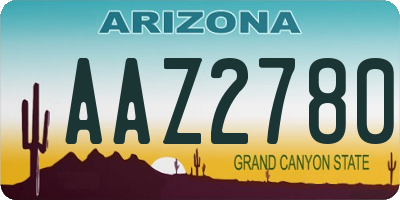 AZ license plate AAZ2780