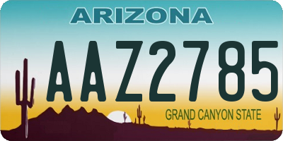 AZ license plate AAZ2785