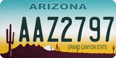 AZ license plate AAZ2797