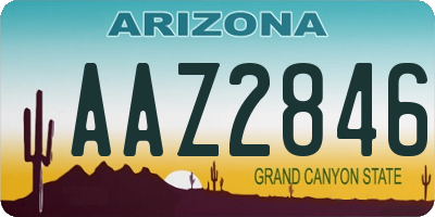 AZ license plate AAZ2846