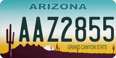 AZ license plate AAZ2855