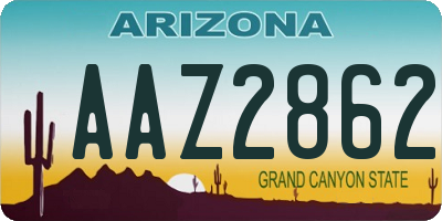 AZ license plate AAZ2862