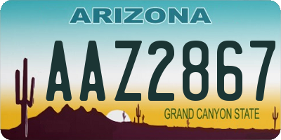 AZ license plate AAZ2867