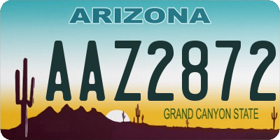 AZ license plate AAZ2872