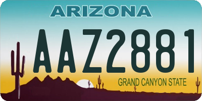 AZ license plate AAZ2881