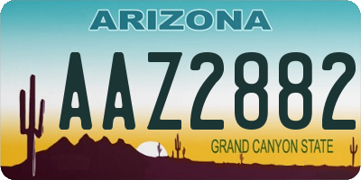 AZ license plate AAZ2882